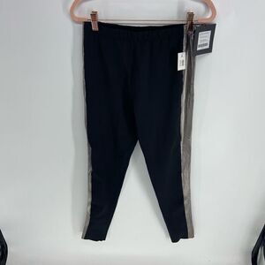Norma Kamali Women's Black Elastic Waist Pull On Silver Side Leggings Medium NWT